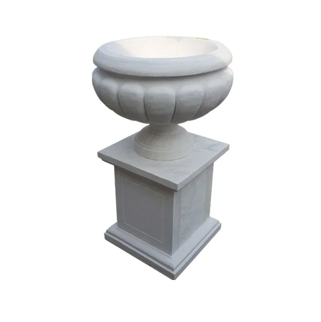 Estatua de cabeza de mujer de mármol beige, amarillo y blanco pulido para jardín de hotel, exterior e interior, 2021, maceta grande