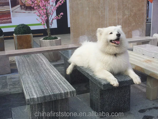 Banc d'extérieur en granit blanc sésame G603 Banc d'extérieur en granit blanc sel Banc de jardin en granit