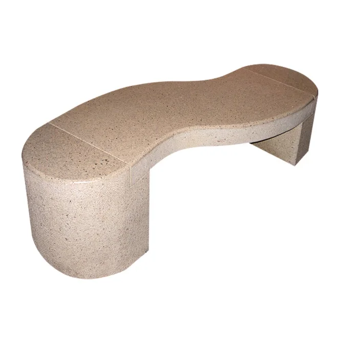 Golden Yellow Travertine Outdoor Garden Benches Stone Park Garden Bench