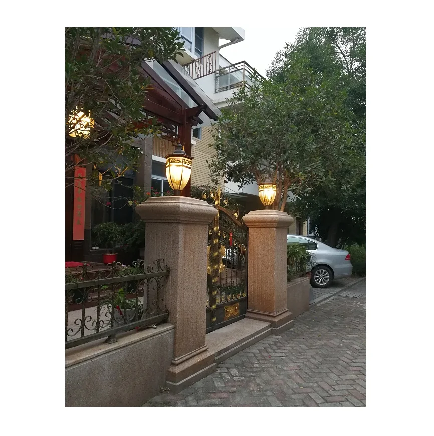Customized Project Ivy Quartz Crystal Pillar Gate Design Villa Column, Decorative Tiles For Pillars