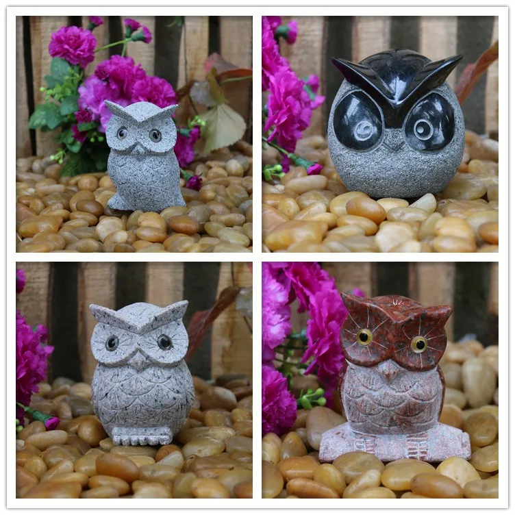 GAB613 River Rock Owl Statues For Sale