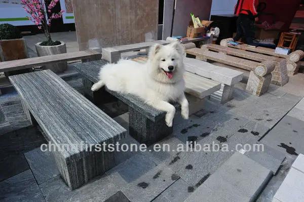Banc d'extérieur en granit blanc sésame G603 Banc d'extérieur en granit blanc sel Banc de jardin en granit