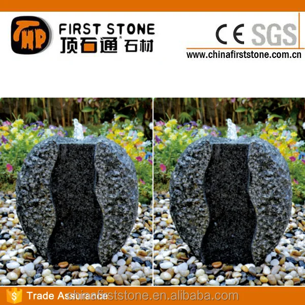 Fuente de agua para jardín de granito gris de piedra natural GAF381