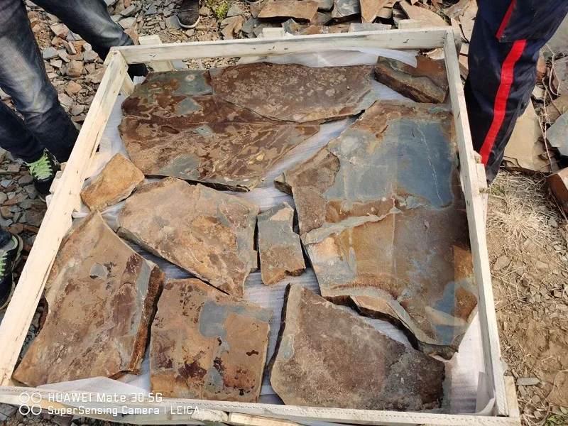 Cheapest Rusty Slate Natural Stone Crazy Paving Tile Outdoor
