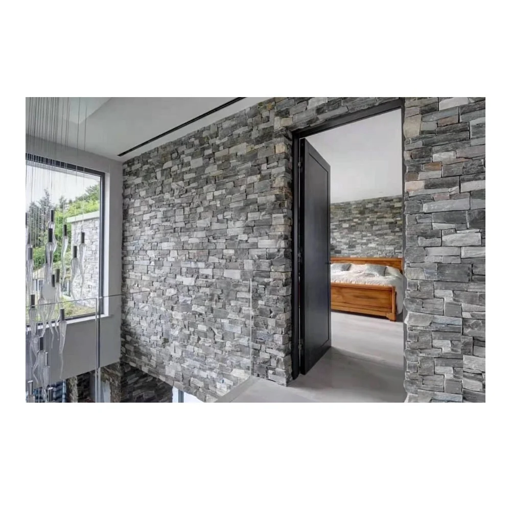 Exterior Wall Cladding Tiles Grey Slate Natural Stone