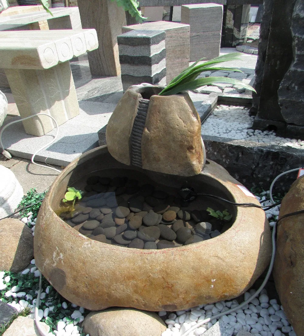 Natural River Rock Stone Garden Levitating Flower Plant Pot