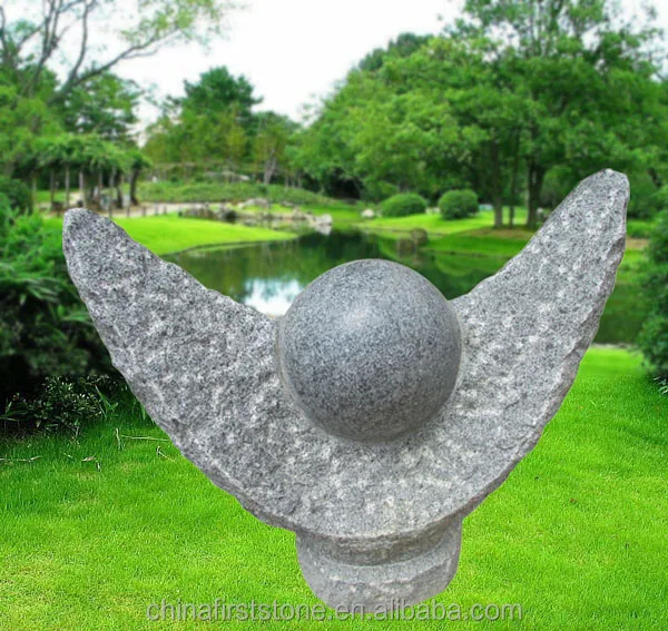 Fuente de agua para jardín de granito gris de piedra natural GAF381