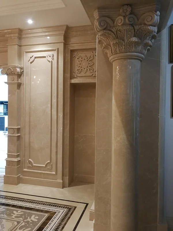 Customized Project Natural Marble Pillars Decoration Roman Column, House Pillars Designs Roman Pillar Design