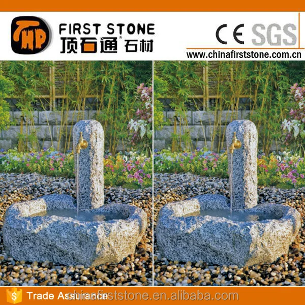 Fuente de agua para jardín de granito gris de piedra natural GAF381