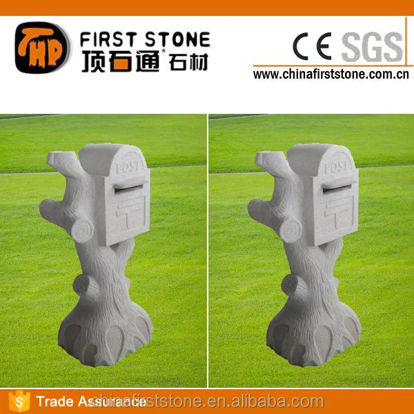 GAMG015 Blue Limestone Letter Boxes Stone Mailbox Natural Outdoor Waterproof Garden