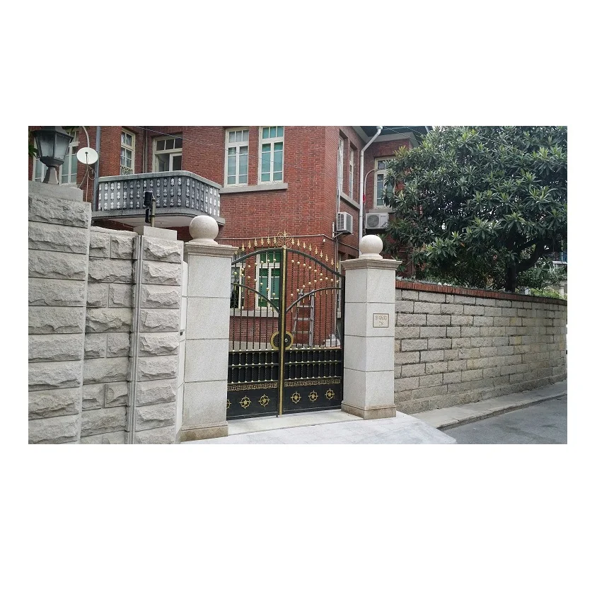 Customized Project Ivy Quartz Crystal Pillar Gate Design Villa Column, Decorative Tiles For Pillars