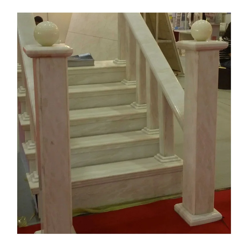 Economic China East White Marble Home Stair Nosing Tiles For Stairs Step