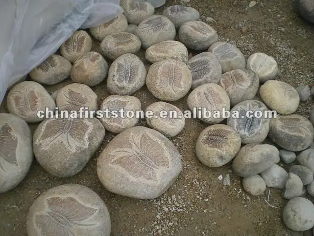 Natural River Pebble Carving Garden Decoration River Stone Butterfly Sculpture