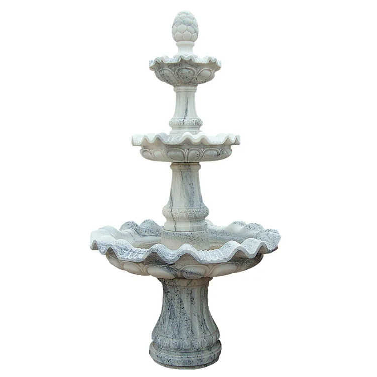 Fontaine à eau en travertin pour jardin extérieur