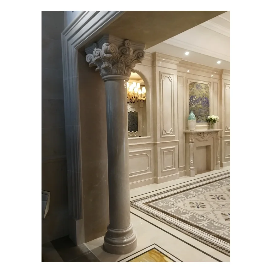 Customized Project Natural Marble Pillars Decoration Roman Column, House Pillars Designs Roman Pillar Design
