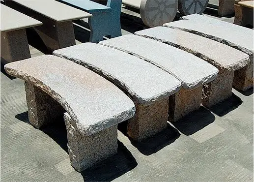 Golden Yellow Travertine Outdoor Garden Benches Stone Park Garden Bench