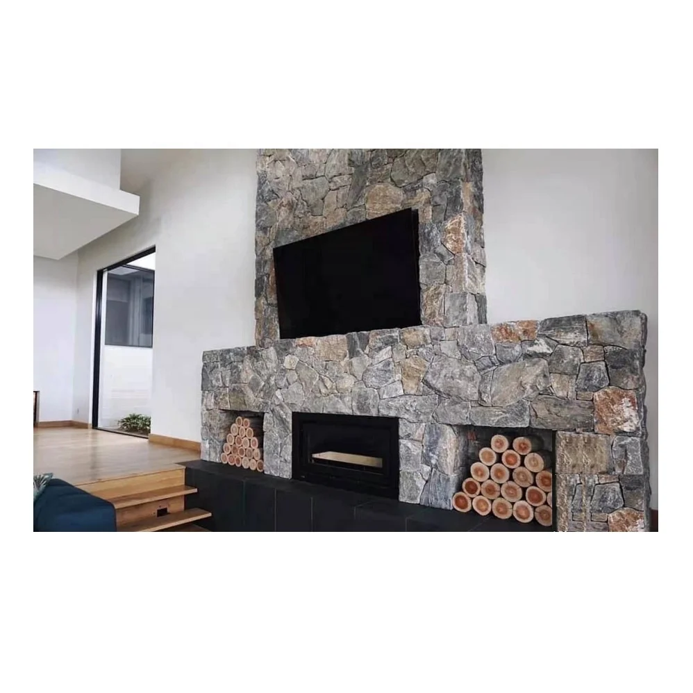 Exterior Wall Cladding Tiles Grey Slate Natural Stone