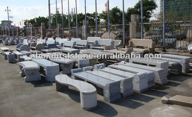 Banc de jardin en pierre de granit à vendre Mobilier urbain Banc long extérieur