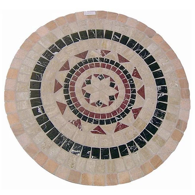 Natural Stone Round Mosaic Table Top Garden Coffee Table