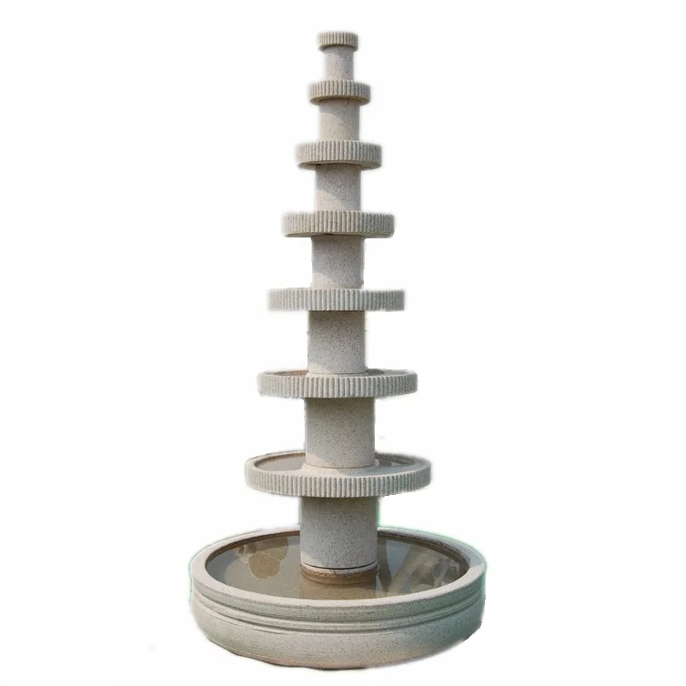 Fontaine à eau en travertin pour jardin extérieur