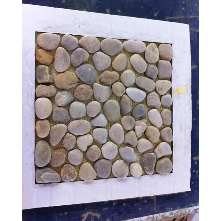 Polished Natural Pebble Stone Carpet Foot Message Bath Mats