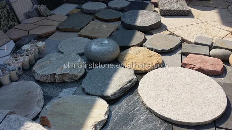Golden Yellow Granite Garden Stone Step Round Stepping Stones Lowes