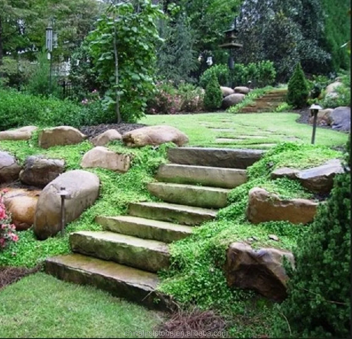 Golden Yellow Granite Garden Stone Step Round Stepping Stones Lowes