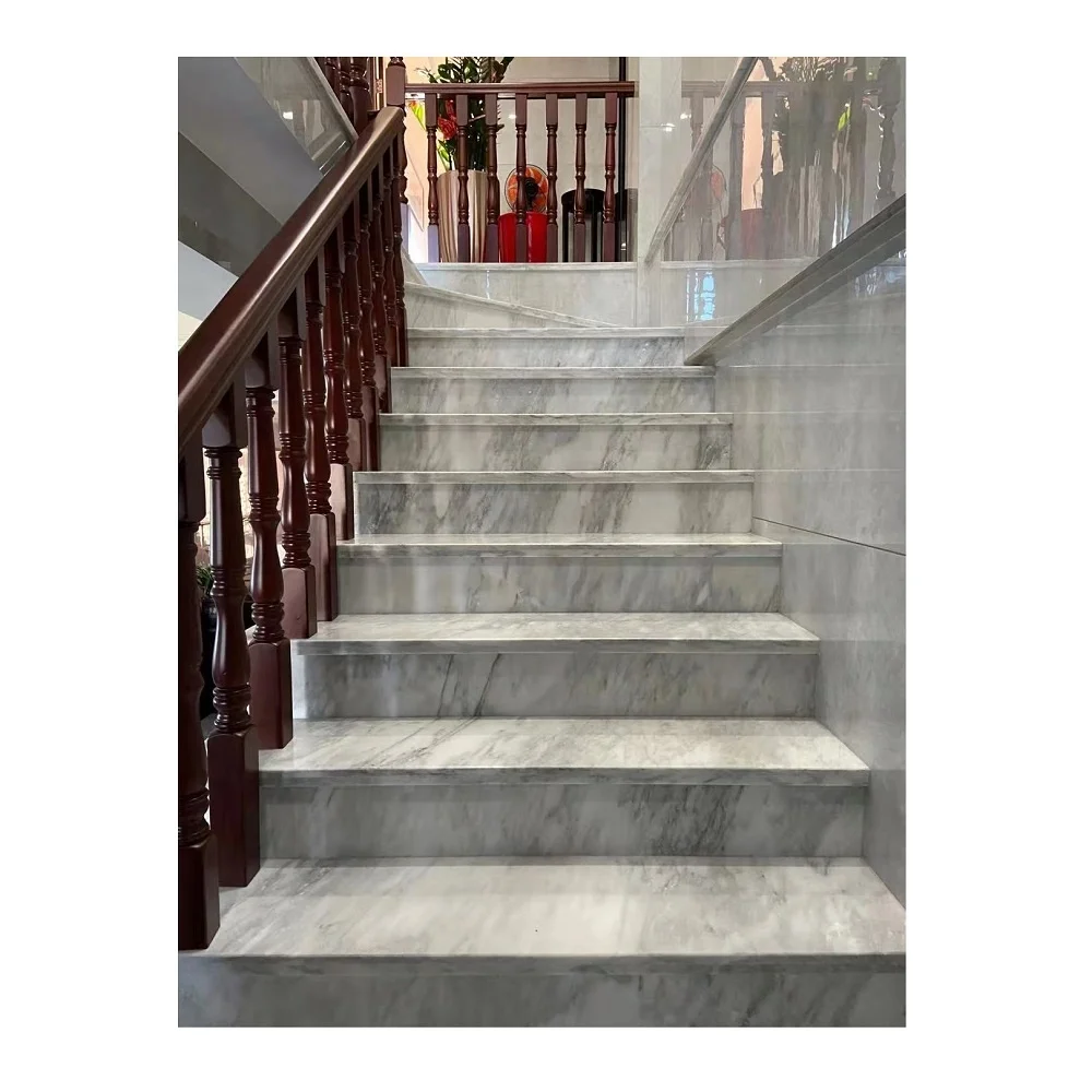 Economic China East White Marble Home Stair Nosing Tiles For Stairs Step