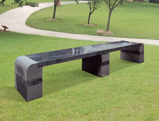Golden Yellow Travertine Outdoor Garden Benches Stone Park Garden Bench