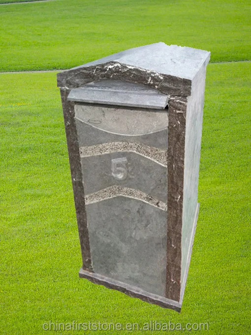 GAMG015 Blue Limestone Letter Boxes Stone Mailbox Natural Outdoor Waterproof Garden