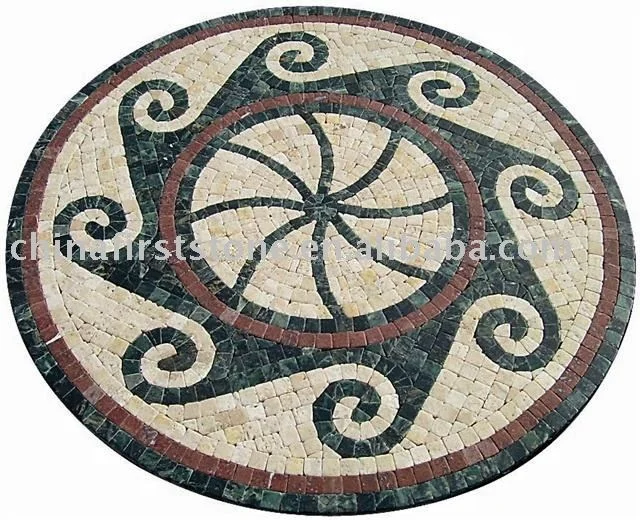 Natural Stone Round Mosaic Table Top Garden Coffee Table