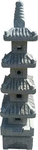 GGL376 Escultura de linterna de granito tallada en gris, blanco y amarillo, ideal para interiores y exteriores, jardín, hogar, hotel
