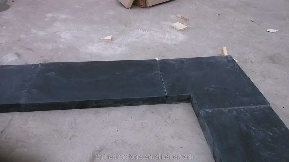 Black Limestone Swimming Pool Tile Inner Corner Border Cover