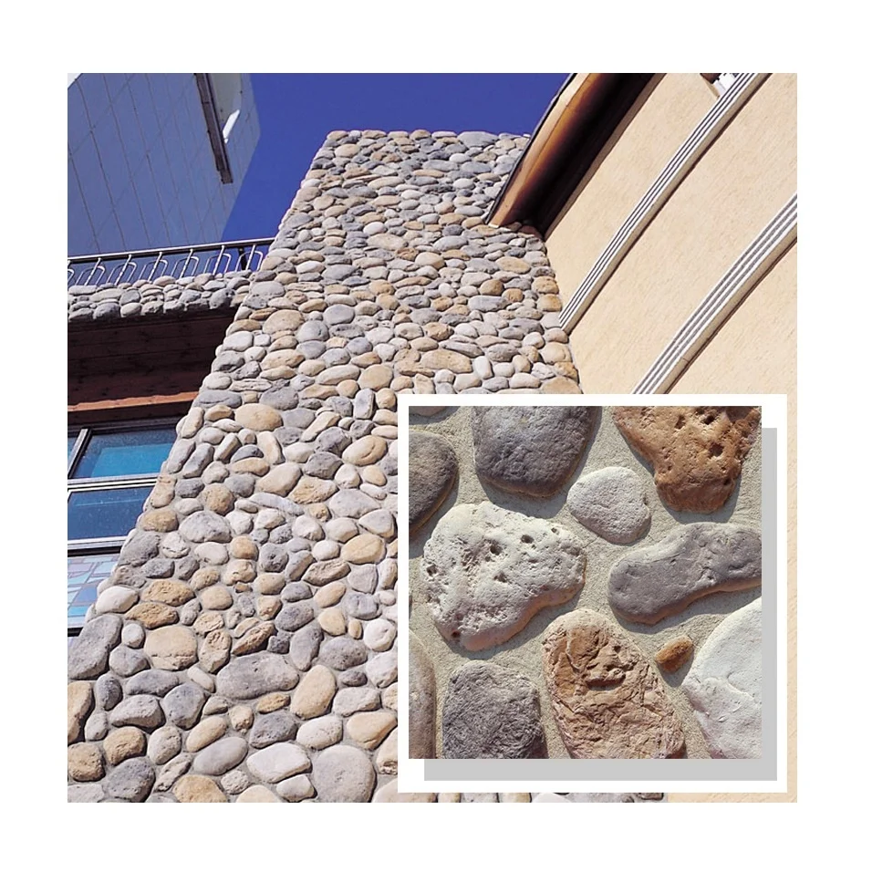 Villa Decoration River Pebble Rock Stone Retaining Walls