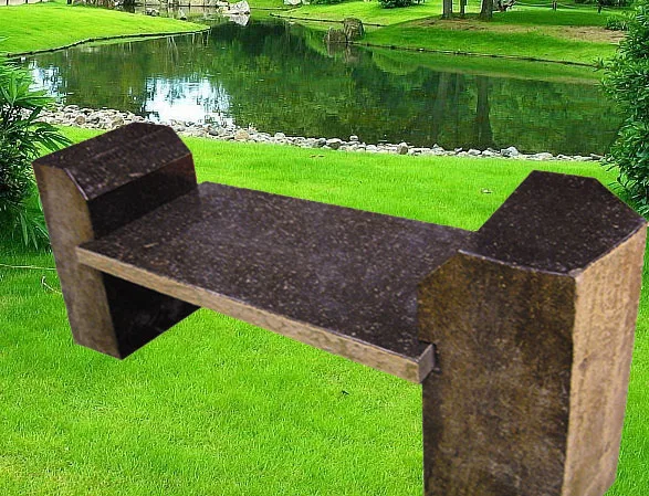 Chaise longue en granit noir et basalte poli naturel pour extérieur et intérieur GCF256
