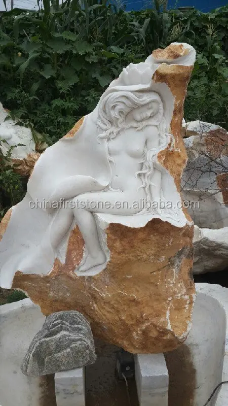 Natural White Marble Stone Life Size Naked Woman Sexy Garden Figure Statues Sculpture