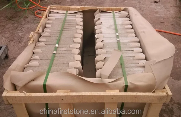 GCBY154 مادة مخصصة من حجر الترافرتين وحواف حافة مستديرة لحمام السباحة وبلاط حافة حمام السباحة من الحجر الأول وحدود الزاوية الداخلية CN؛FUJ