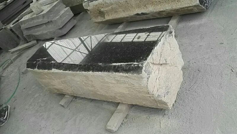 Garden and Patio Decoration Set Black Basalt Solid Bench