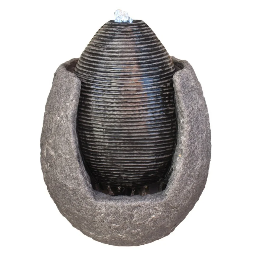 Artificial Sandstone Outdoor Garden Egg Shaped Water Fountain