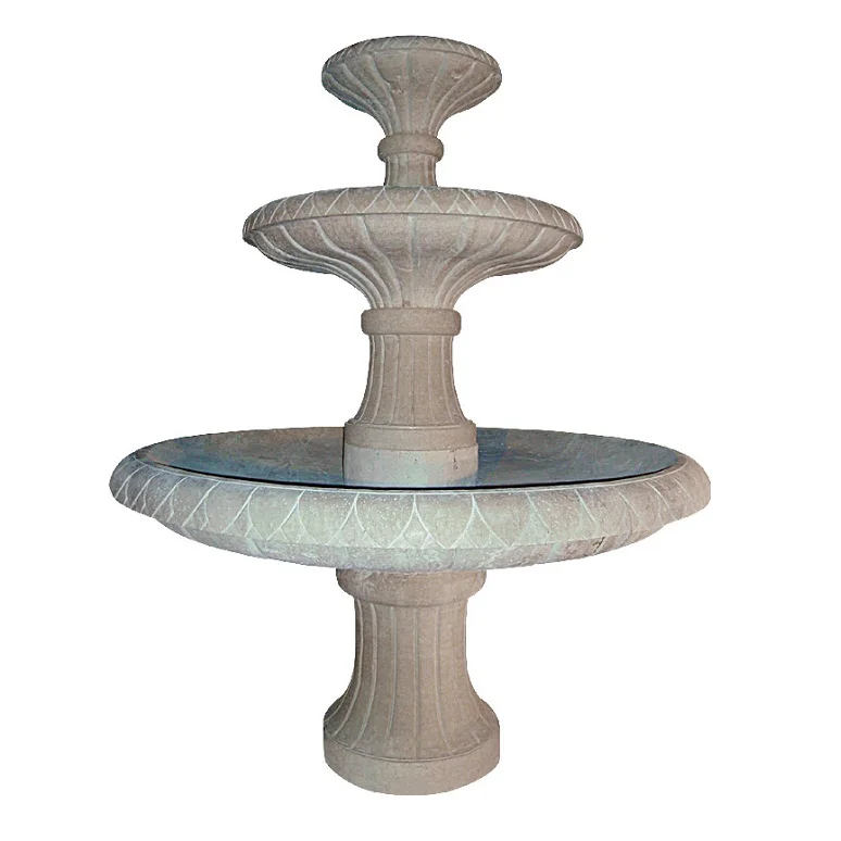 Fontaine à eau en travertin pour jardin extérieur