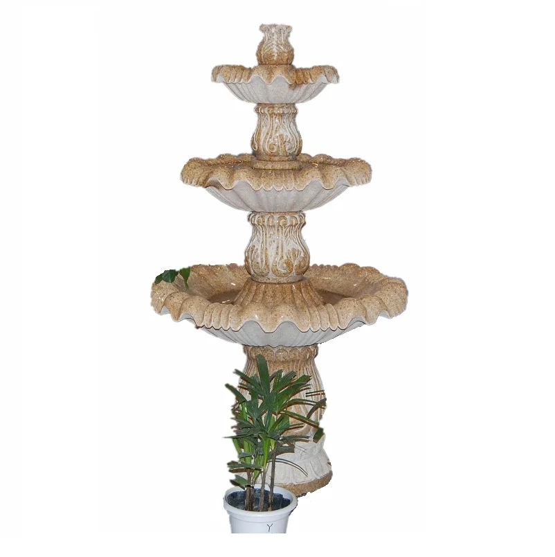 Fontaine à eau en travertin pour jardin extérieur