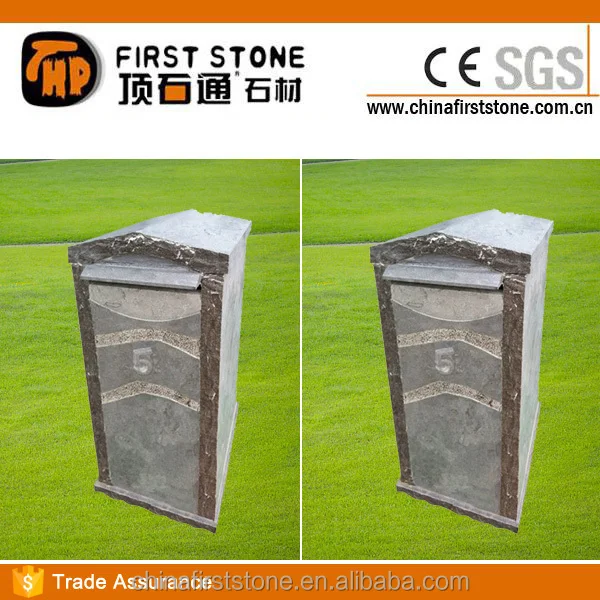 GAMG015 Blue Limestone Letter Boxes Stone Mailbox Natural Outdoor Waterproof Garden