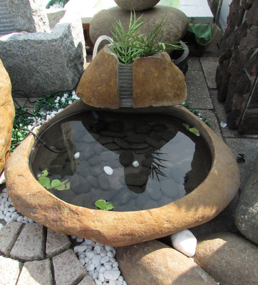 Natural River Rock Stone Garden Levitating Flower Plant Pot