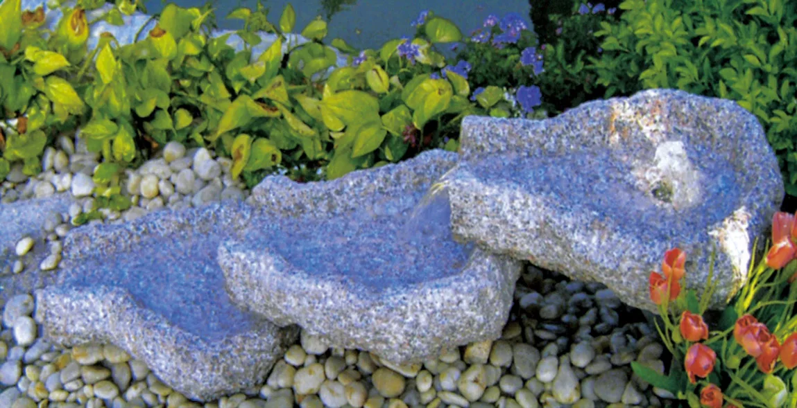 Fuente de agua para jardín de granito gris de piedra natural GAF381