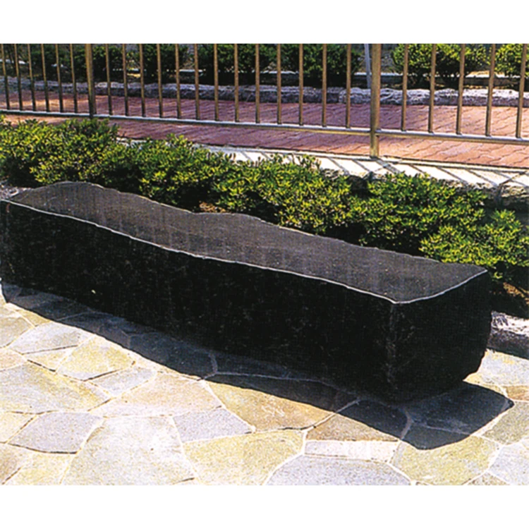 Chaise longue en granit noir et basalte poli naturel pour extérieur et intérieur GCF256