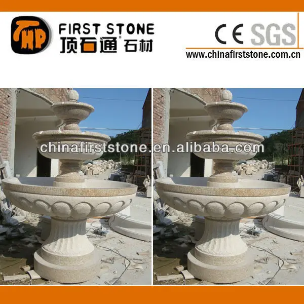 Fuente de agua para jardín de granito gris de piedra natural GAF381