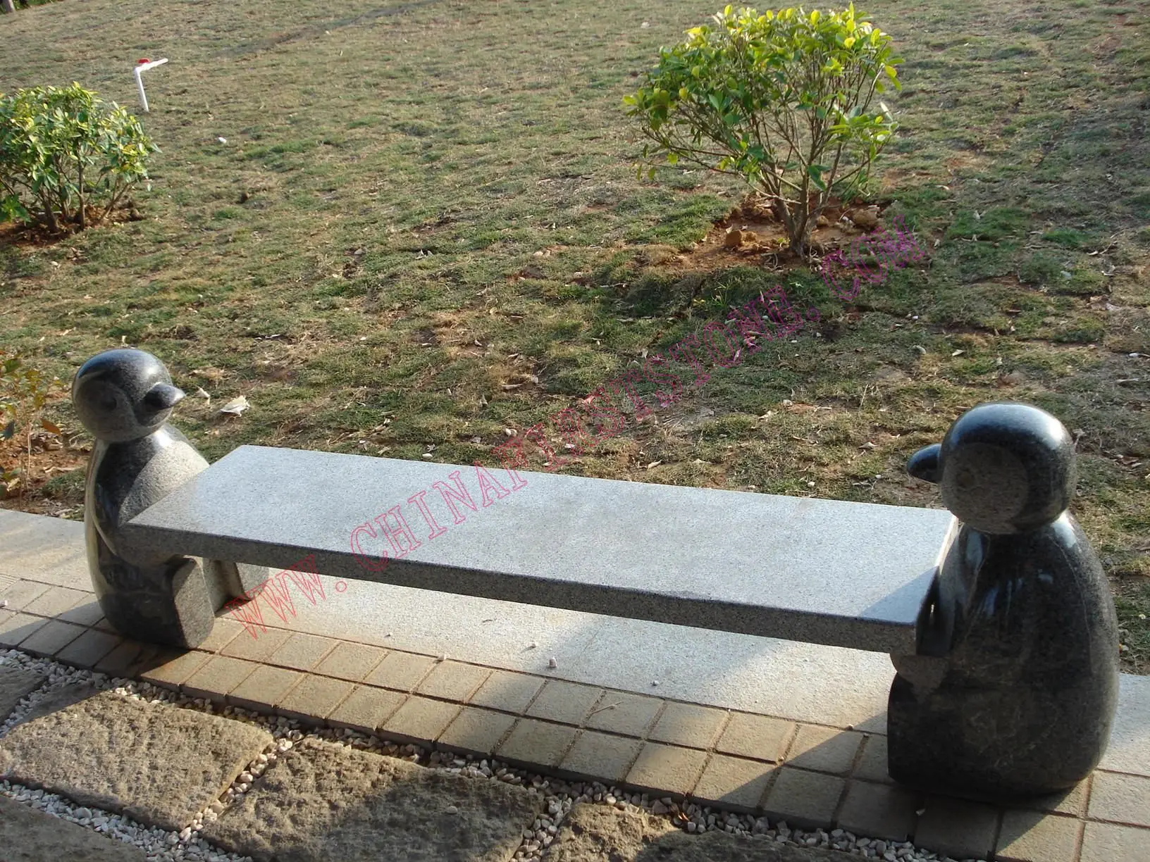 Golden Yellow Travertine Outdoor Garden Benches Stone Park Garden Bench