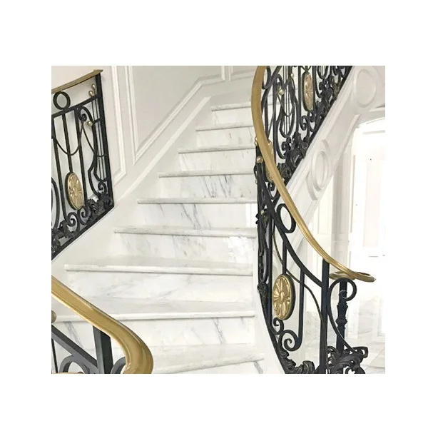 Economic China East White Marble Home Stair Nosing Tiles For Stairs Step