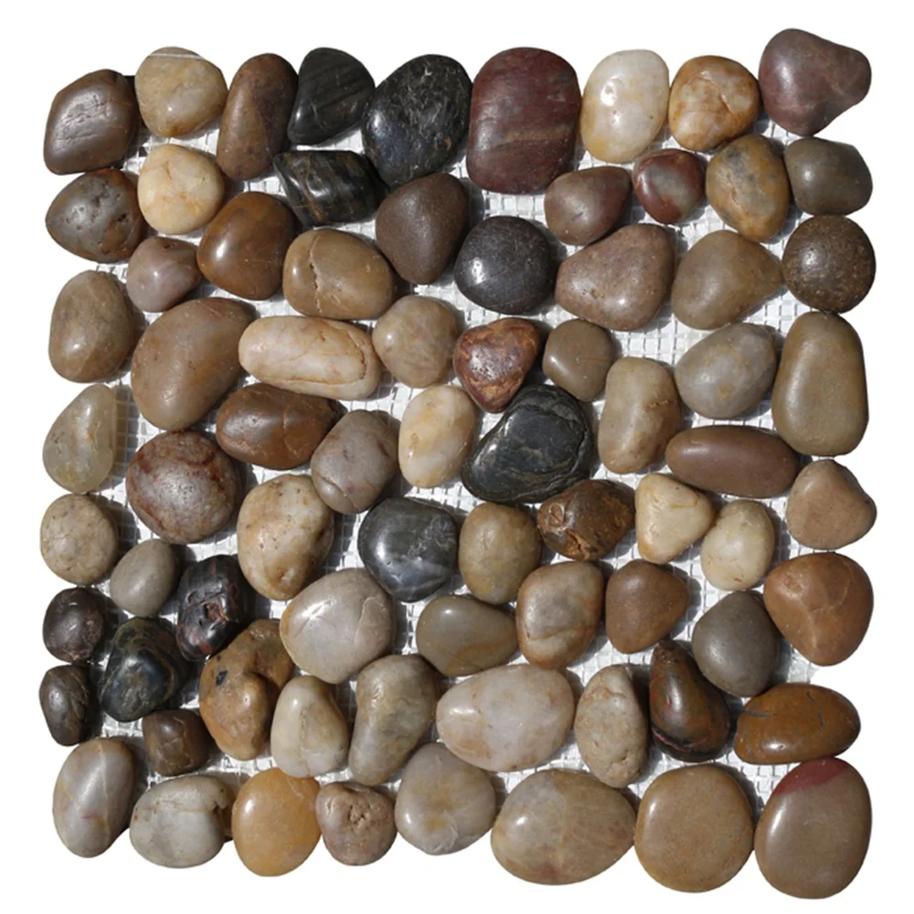 Polished Natural Pebble Stone Carpet Foot Message Bath Mats