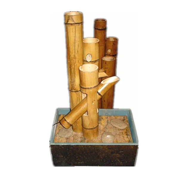 Indoor Stone Bamboo Japanese Water Fountain Decorative
